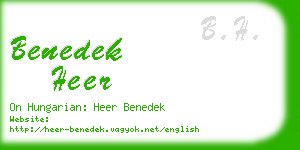 benedek heer business card